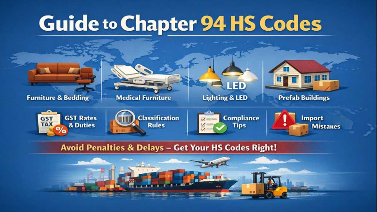 HS Code 2026 for Furniture, Bedding, Lighting & Prefab Buildings (GST & Duties Explained)