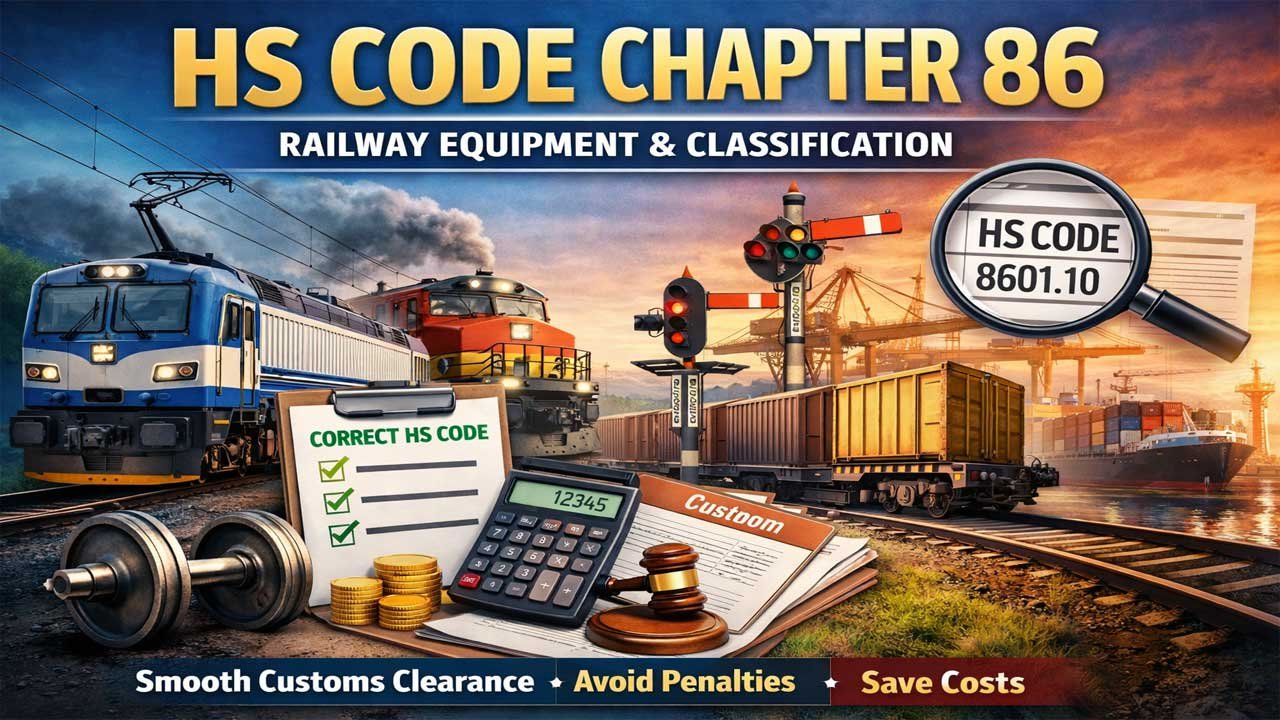 HS Code 2026 for Railway or tramway locomotives, rolling stock, fixtures and fittings, Mechanical traffic signaling equipment