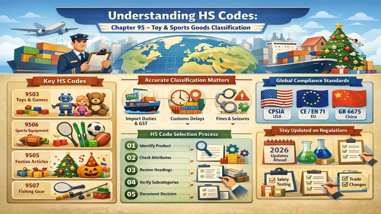 HS Code 2026 for Toys, Games and Sports Equipment, parts and accessories thereof