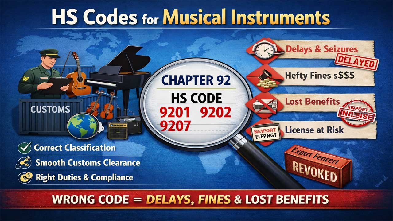 HS Code 2026 for Musical instruments, parts and accessories of such articles