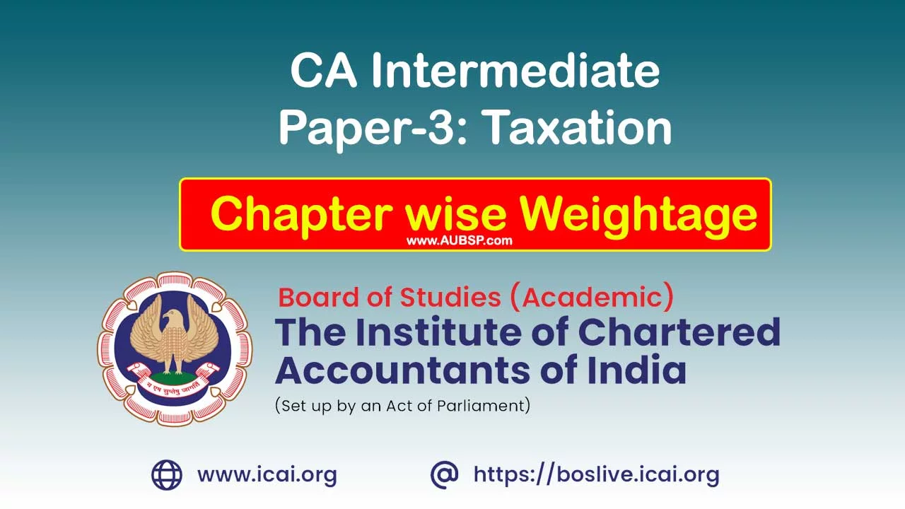 CA Intermediate Paper-3 Weightage Sept 2024 Exams