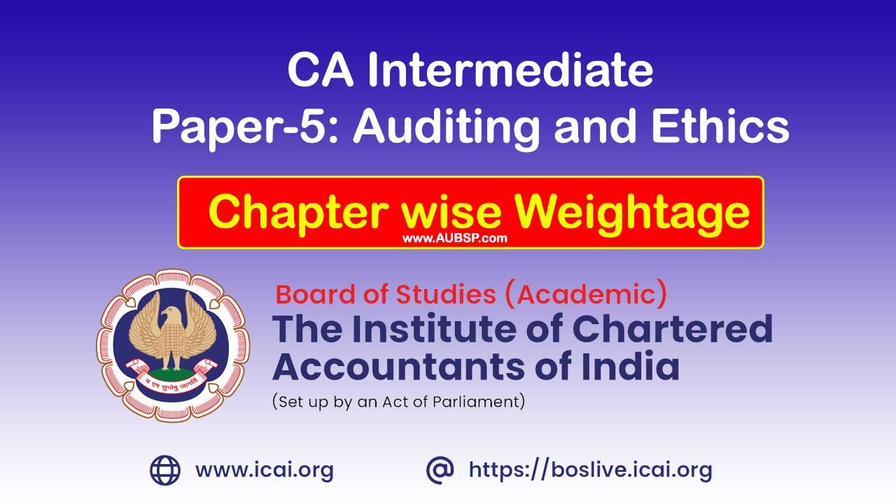 CA Intermediate Paper-5 Weightage Sept 2024 Exams