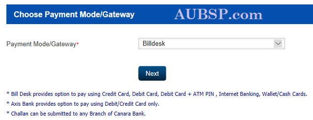 Step-8 Select Payment Mode