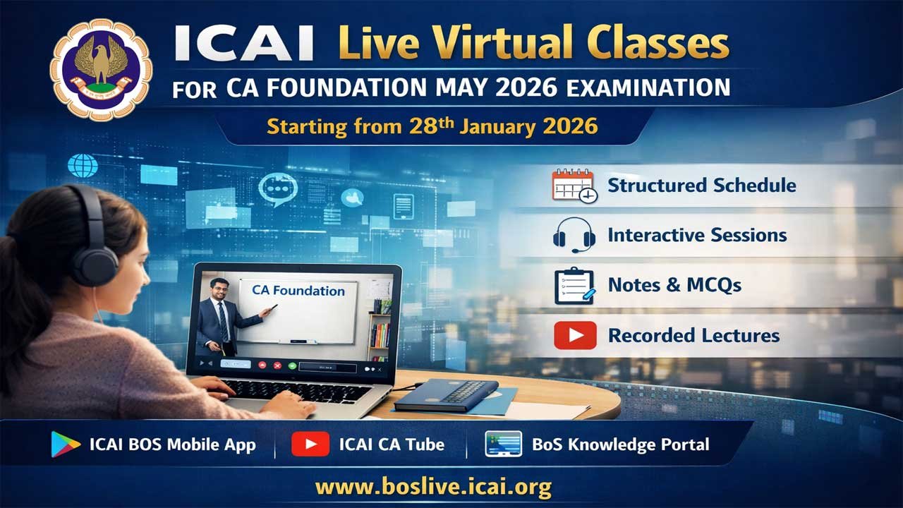 CA Online Free Classes for ICAI Exams May/Sep 2026 and JAN 2027