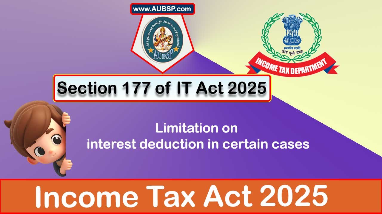 Income Tax Act 2025: Section 177 for Tax Year 2026-27