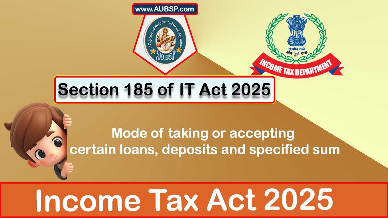 Income Tax Act 2025: Section 185 for Tax Year 2026-27