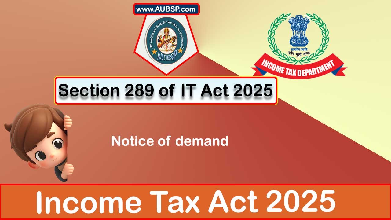 Income Tax Act 2025: Section 289 for Tax Year 2026-27