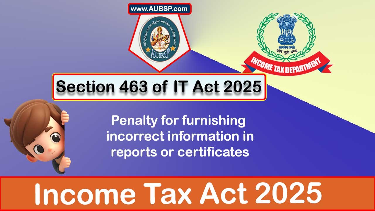 Income Tax Act 2025: Section 463 for Tax Year 2026-27