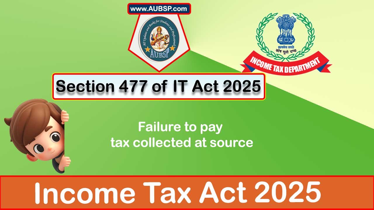 Income Tax Act 2025: Section 477 for Tax Year 2026-27