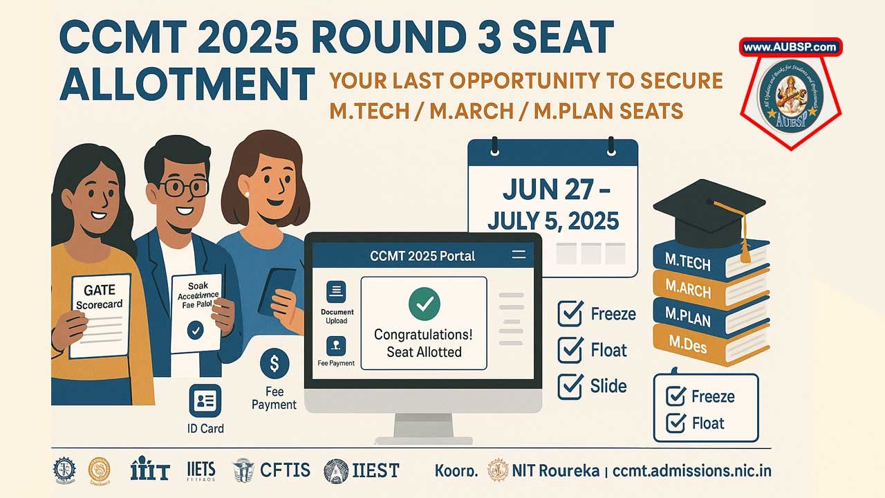 CCMT 2025 Round 3 Seat Allotment Released: Key Dates, Process, and Next Steps