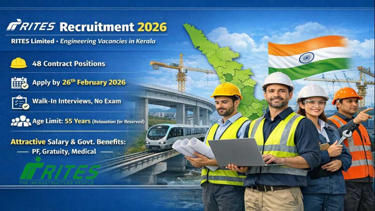 RITES Recruitment 2026: 48 Engineering Professional Vacancies | Walk-in Interview at Kerala