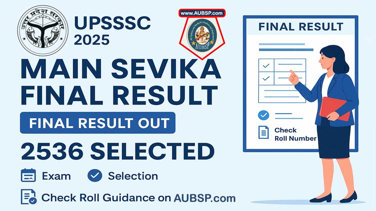 UPSSSC Main Sevika Final Result 2025 Released: Check Selection List, Cut-Off, Vacancies