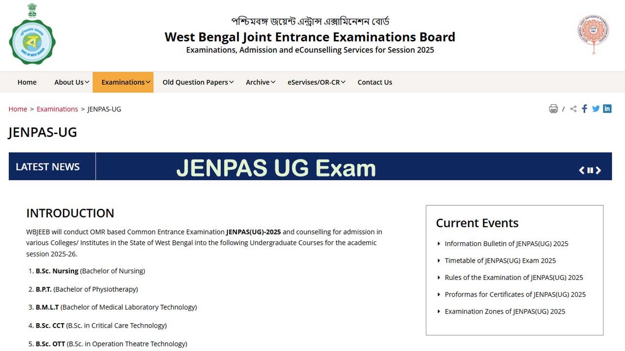 JENPAS UG 2025: Your Gateway to Nursing and Paramedical Courses in West Bengal