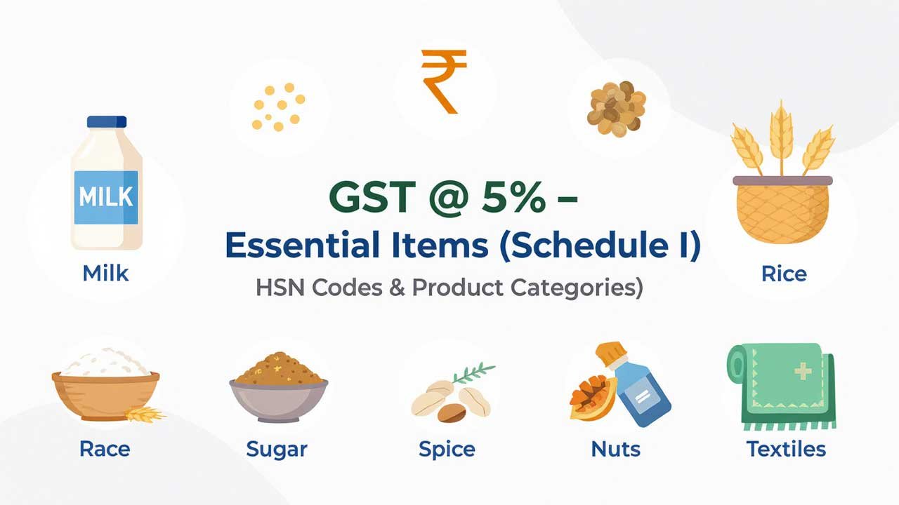Schedule I – 5% GST Rates