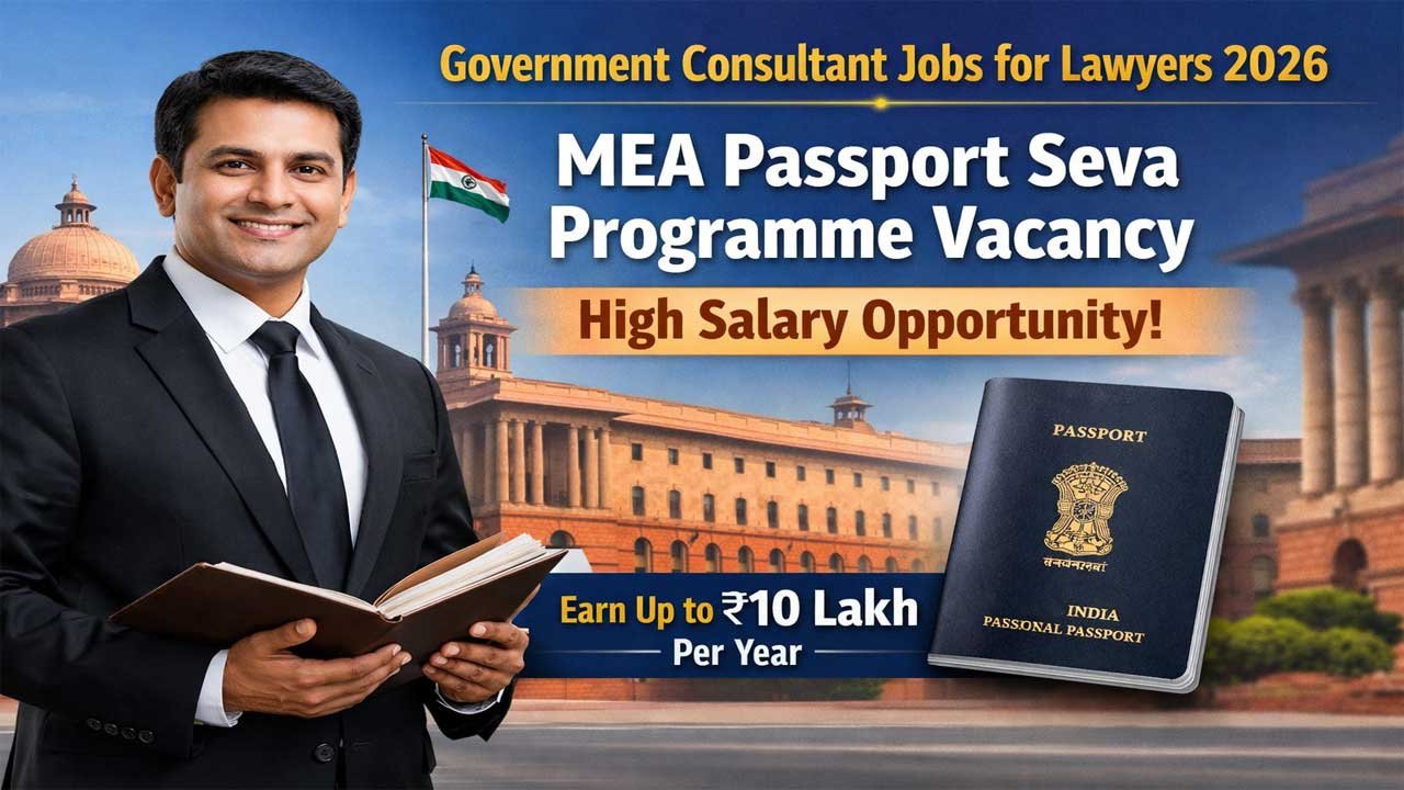 Lawyer Jobs 2026: MEA Consultant Position in Passport Seva Programme – Apply Now