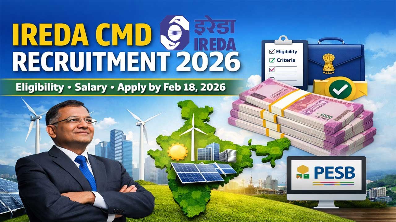IREDA CMD Recruitment 2026: Eligibility, Salary, Age Limit & Application Process