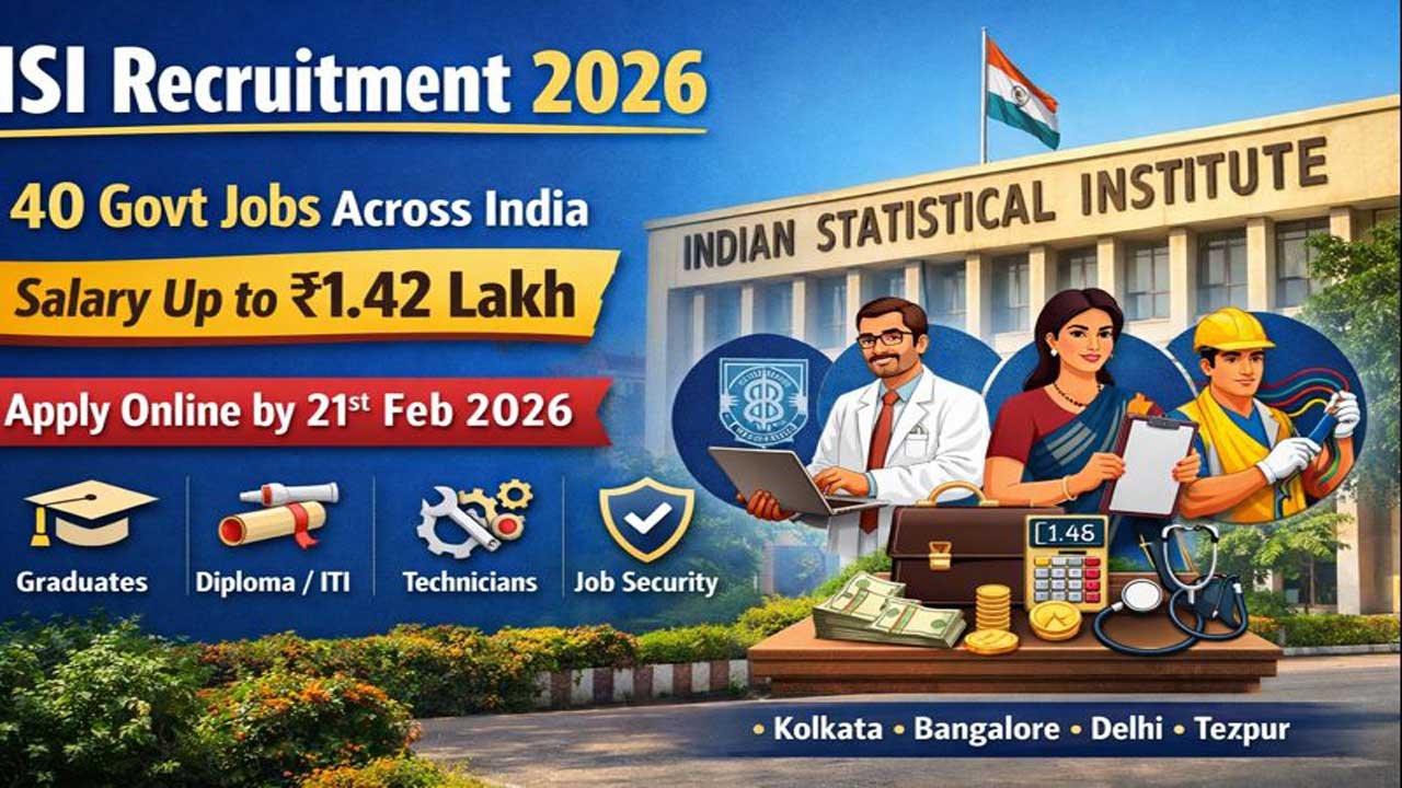 ISI Recruitment 2026 Notification Out: 40 Govt Vacancies, Salary Up to ₹1.42 Lakh – Apply Online