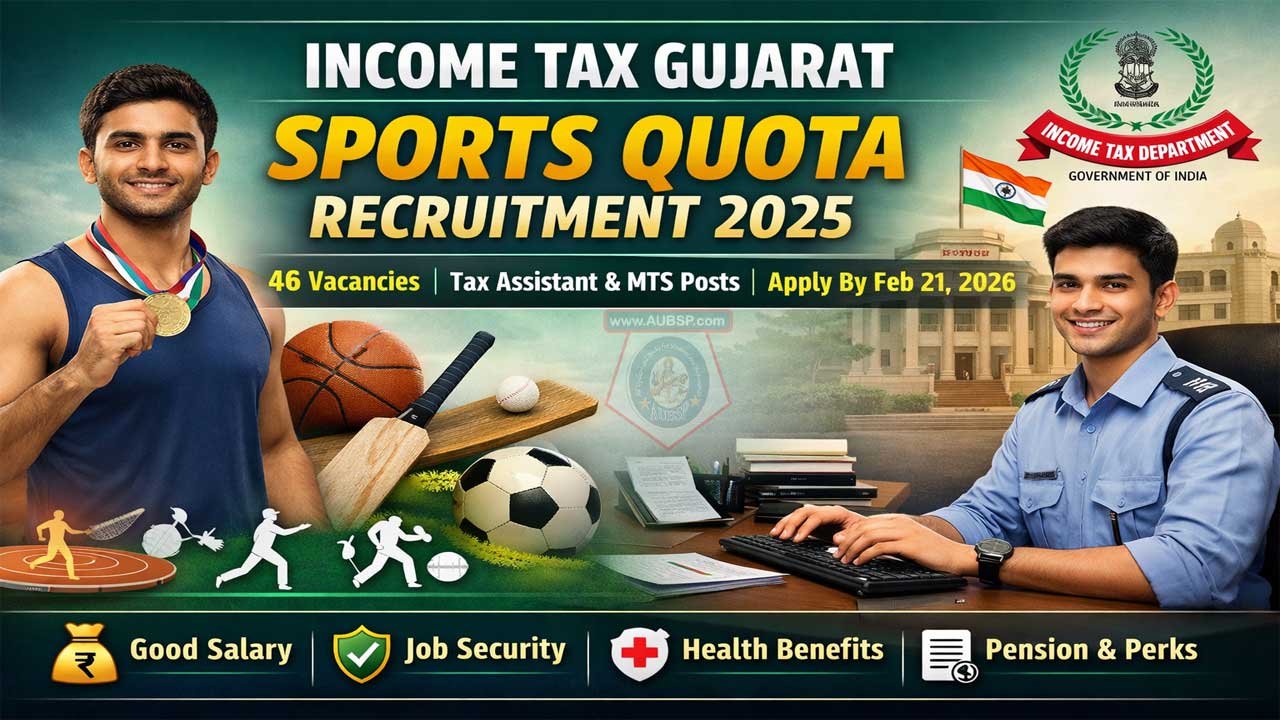 Income Tax Gujarat Sports Quota Recruitment 2025: 46 Vacancies for Tax Assistant & MTS Posts