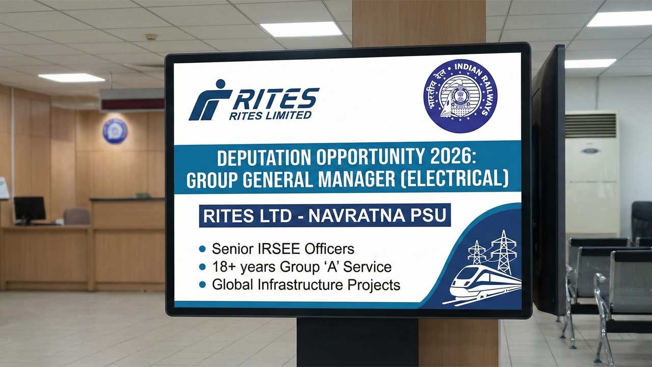 RITES GGM Electrical Recruitment 2026: High-Paying Deputation Govt Job | Apply by Feb 20