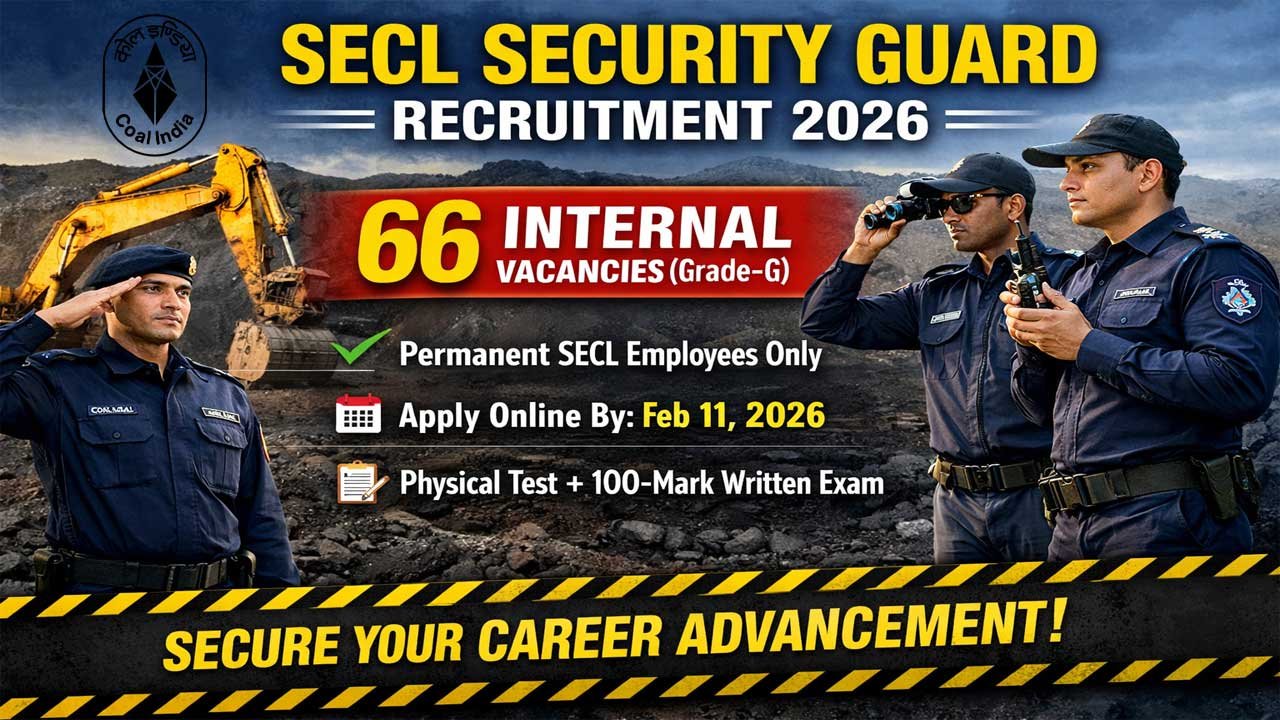 SECL Security Guard Grade-G Recruitment 2026: Complete Guide to Apply Online for 66 Posts