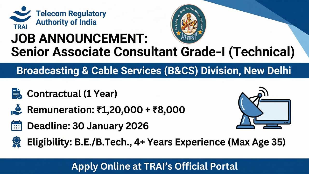 TRAI Senior Associate Consultant Recruitment 2026