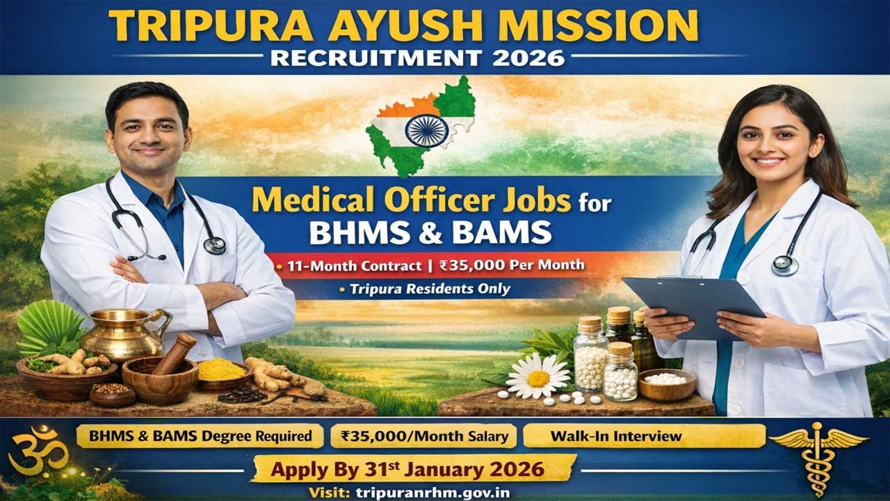 Tripura AYUSH Mission Recruitment 2026: Medical Officer Jobs for BHMS & BAMS | Apply Online