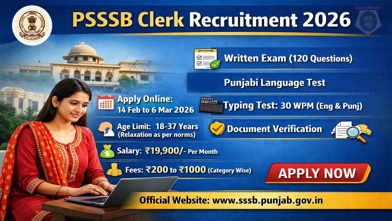 PSSSB Clerk Recruitment