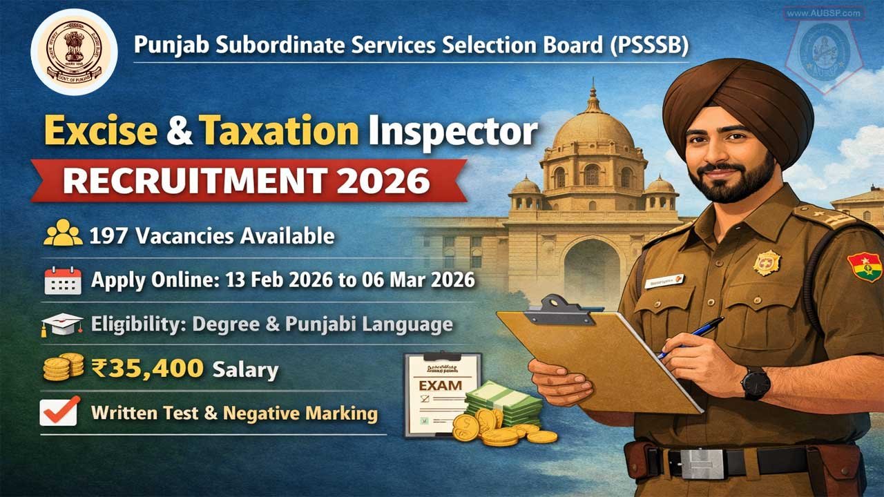 PSSSB Excise and Taxation Inspector Recruitment 2026