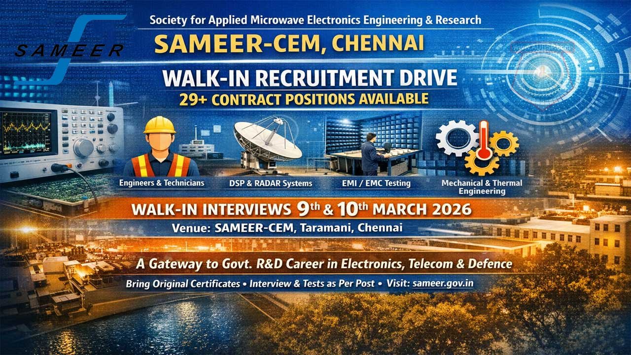 SAMEER CEM Chennai Recruitment