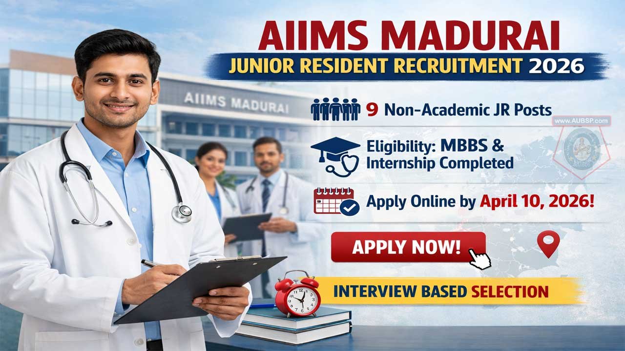 AIIMS Madurai Junior Resident Recruitment 2026