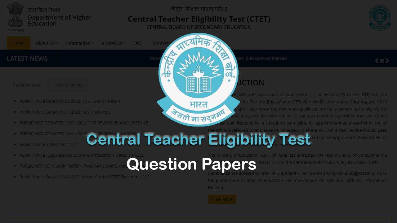 CTET Question Paper 2024 with Solutions Download