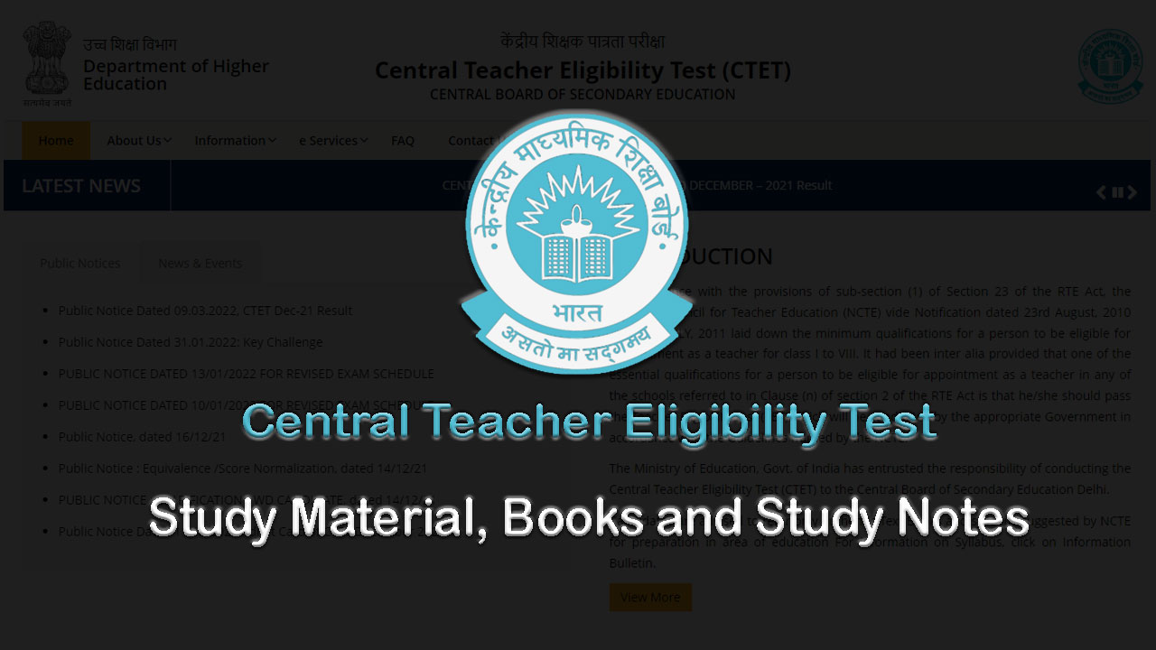 CTET Study Material 2024 – Download Books and Topic Wise Study Notes PDF