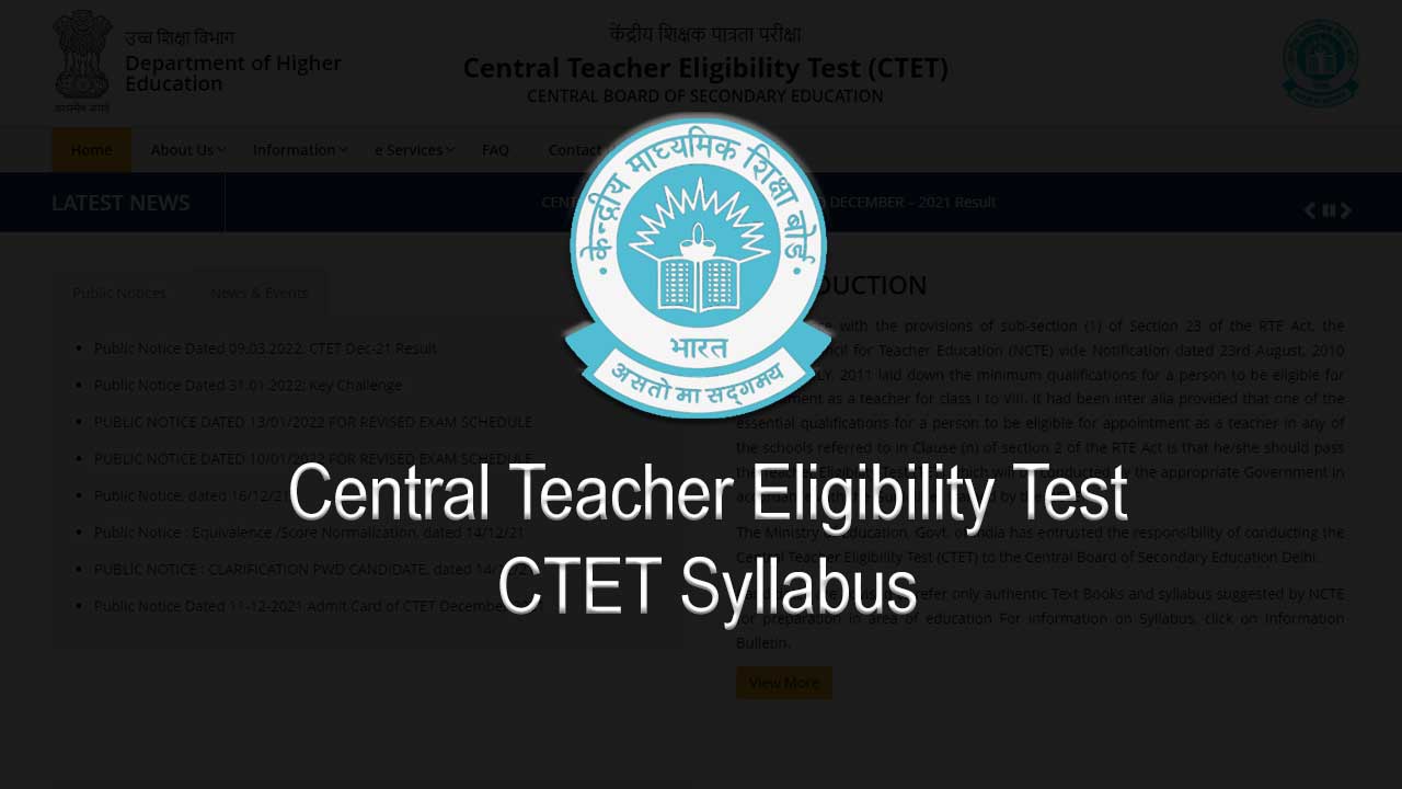 Download CTET New Syllabus 2024 PDF: Paper-1 and Paper-2 in Detail