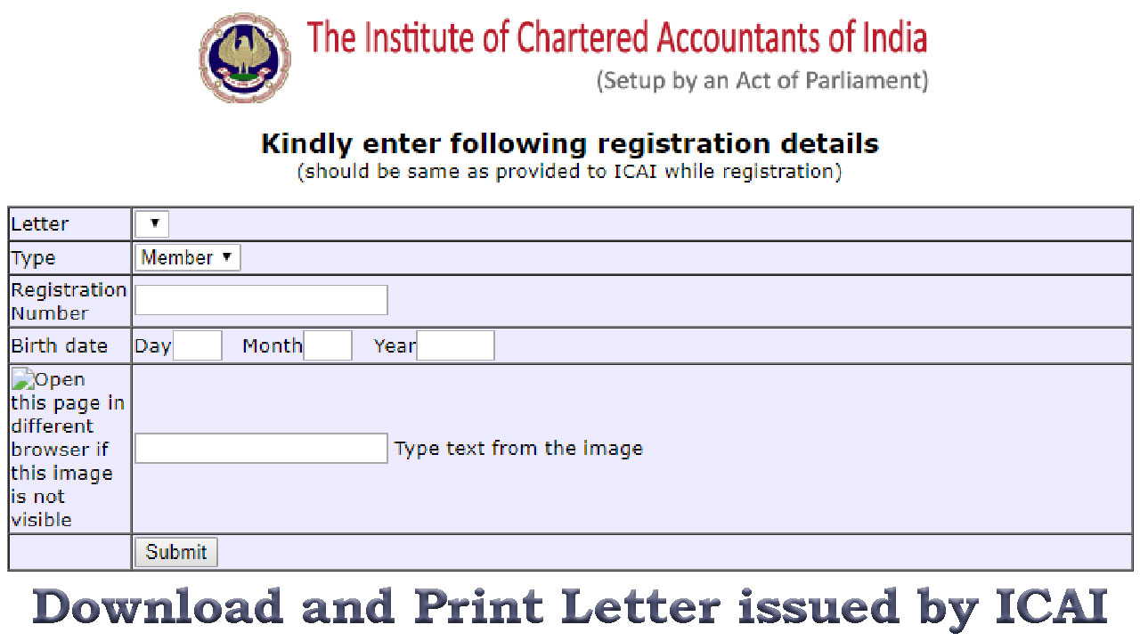 ICAI Reprint Letter Download for Students and Members